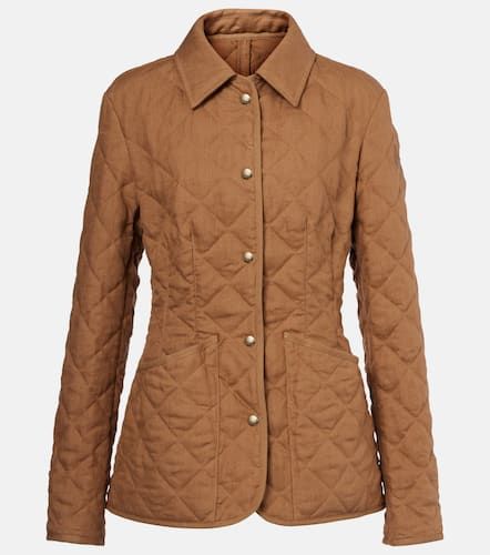 Uzes quilted leather-trimmed linen jacket - Moncler - Modalova