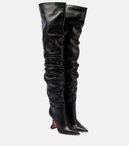 Olivia 95 leather over-the-knee boots - Amina Muaddi - Modalova