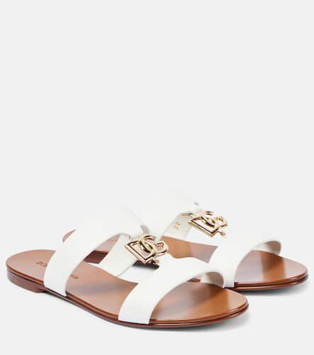 Sandalias de piel con logo - Dolce&Gabbana - Modalova