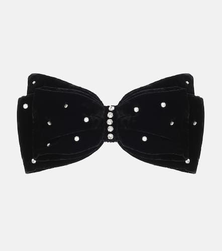 Embellished velvet bow barrette - Miu Miu - Modalova