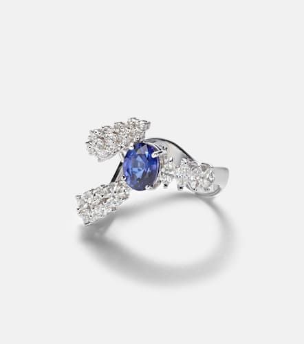 Golden Strada 18kt white ring with sapphire and diamonds - Yeprem - Modalova