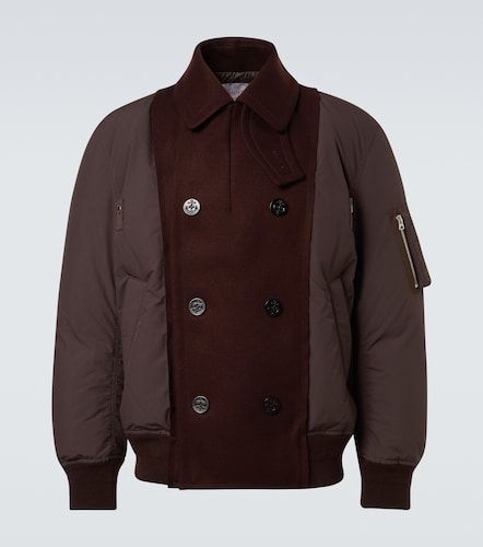 Double-breasted wool puffer jacket - Sacai - Modalova