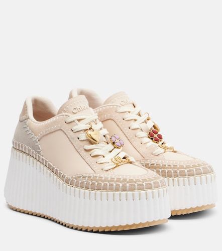 Chloé Sneakers Nama in suede e pelle con platform - Chloe - Modalova