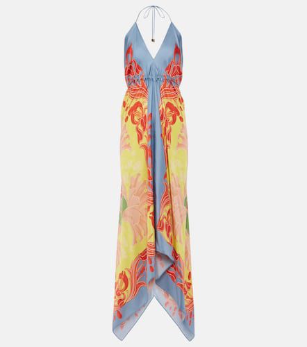 Printed halterneck silk beach dress - Etro - Modalova
