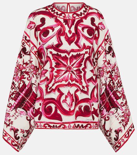 Blusa in charmeuse con stampa - Dolce&Gabbana - Modalova