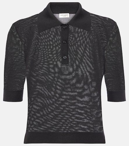 Cashmere, wool and silk polo shirt - Saint Laurent - Modalova