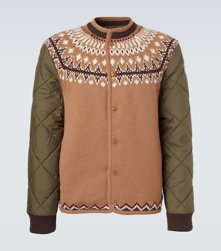 Cardigan in jacquard di misto lana - Moncler - Modalova