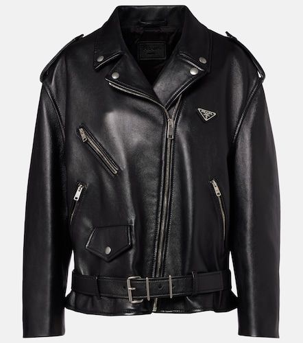 Prada Leather biker jacket - Prada - Modalova