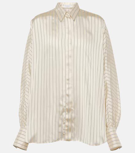 Blusa de satén a rayas - Brunello Cucinelli - Modalova