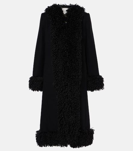 Faux fur-trimmed wool coat - Nina Ricci - Modalova