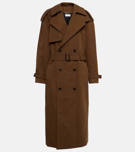 Double-breasted cotton trench coat - Saint Laurent - Modalova