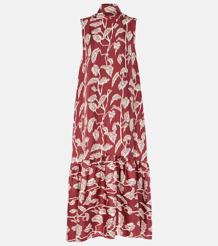 Oslo floral silk twill midi dress - Asceno - Modalova