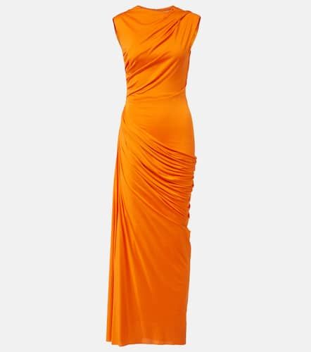 Draped silk jersey maxi dress - McQueen - Modalova