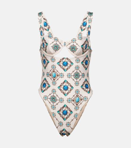 Citrino Platero printed cutout swimsuit - Agua by Agua Bendita - Modalova