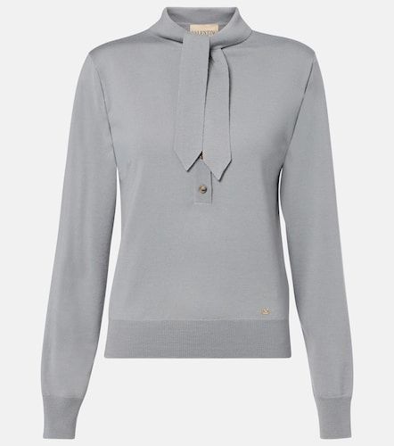Tie-neck virgin wool sweater - Valentino - Modalova