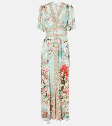 Floral embellished silk maxi dress - Camilla - Modalova