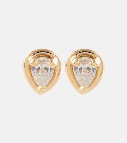 Birthstone Bonbon 14kt earrings with diamonds - Stone and Strand - Modalova