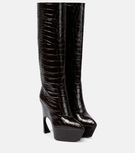 Botas altas de piel con plataforma - Victoria Beckham - Modalova