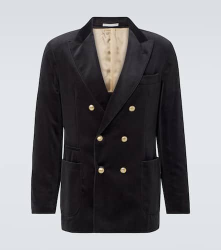 Blazer cruzado de terciopelo de algodón - Brunello Cucinelli - Modalova