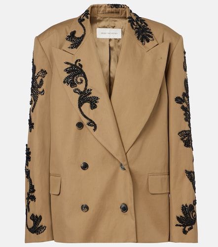 Embellished cotton double-breasted blazer - Dries Van Noten - Modalova