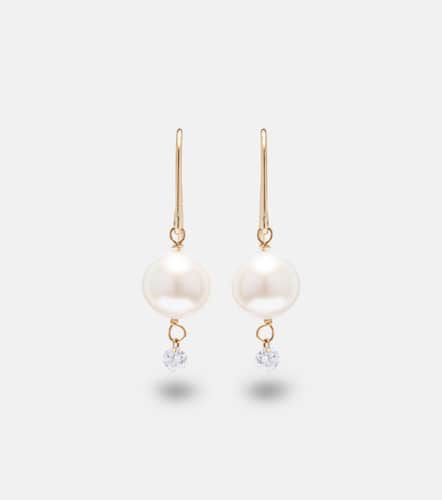 Persée Pendientes largos de oro de 18 ct con perla y diamante - Persee - Modalova