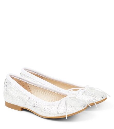 Dory metallic leather ballet flats - Pom d'Api - Modalova