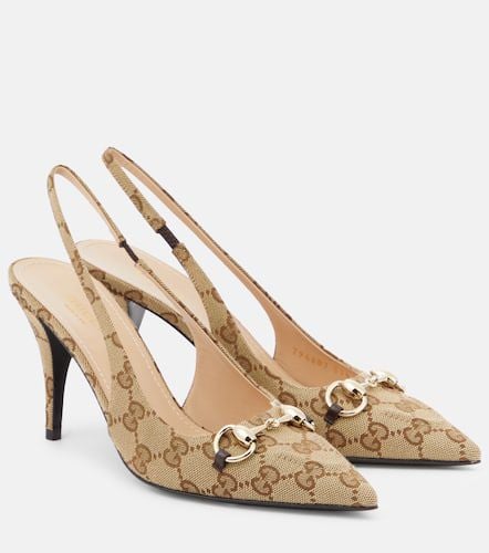 Slingback-Pumps Horsebit GG aus Canvas - Gucci - Modalova