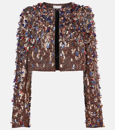 Chaqueta cropped de lamé - Dries Van Noten - Modalova