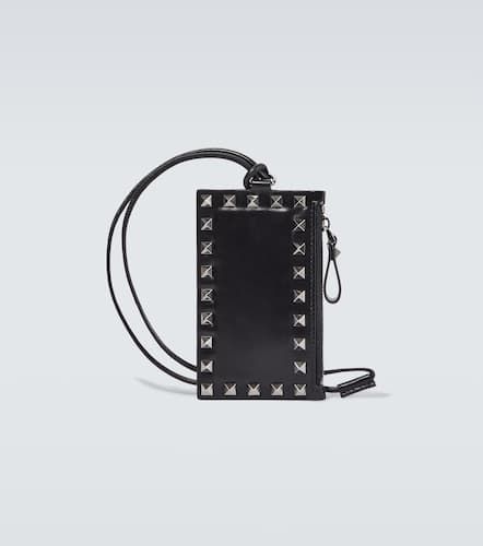 Rockstud leather card holder with strap - Valentino Garavani - Modalova