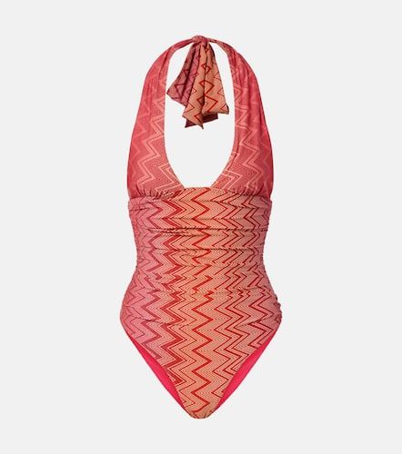 Zigzag printed ruched swimsuit - Missoni - Modalova