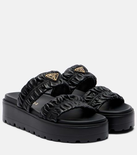 Matelasse leather platform sandals - Prada - Modalova