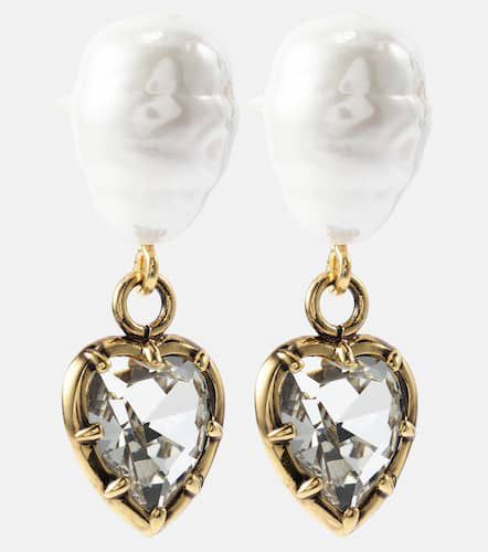 Embellished faux pearl drop earrings - Erdem - Modalova