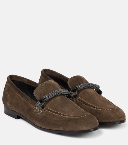 Embellished suede loafers - Brunello Cucinelli - Modalova