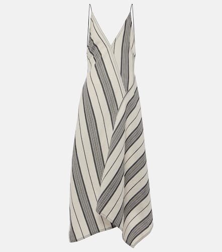 Striped linen and cotton maxi dress - Ferragamo - Modalova