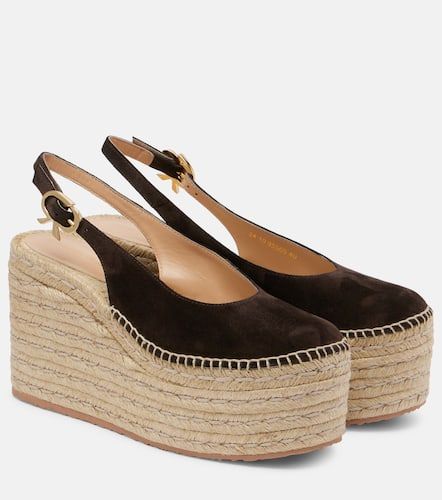 Escarpins slingback compensés en daim - Gianvito Rossi - Modalova