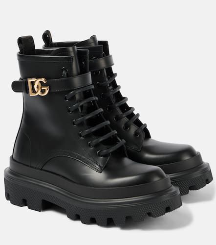 Botas de piel con logo - Dolce&Gabbana - Modalova