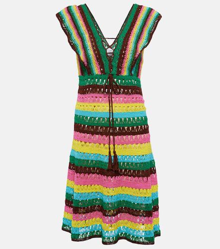 Striped crochet cotton minidress - Anna Kosturova - Modalova