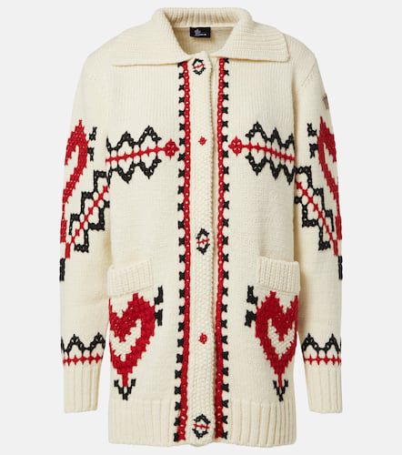 Cardigan in misto lana con ricamo - Moncler Grenoble - Modalova