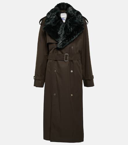 Faux-fur trimmed cotton coat - Burberry - Modalova