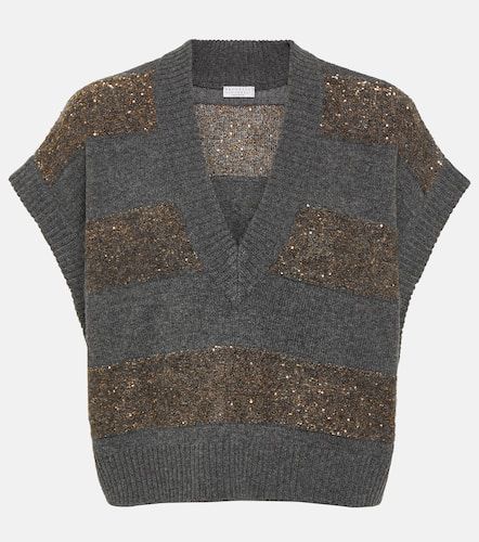Wool, cashmere, and silk sweater vest - Brunello Cucinelli - Modalova