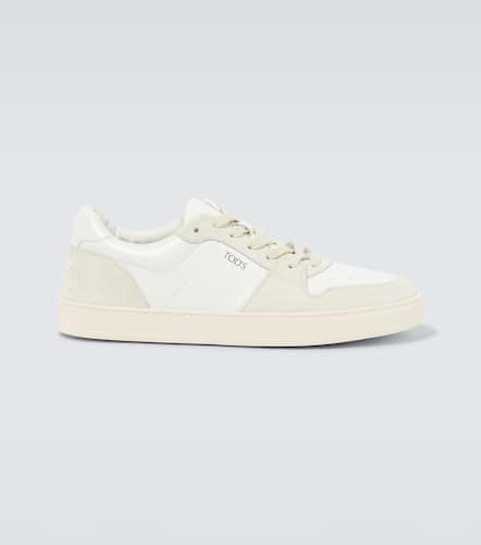 Logo suede-trimmed leather sneakers - Tod's - Modalova