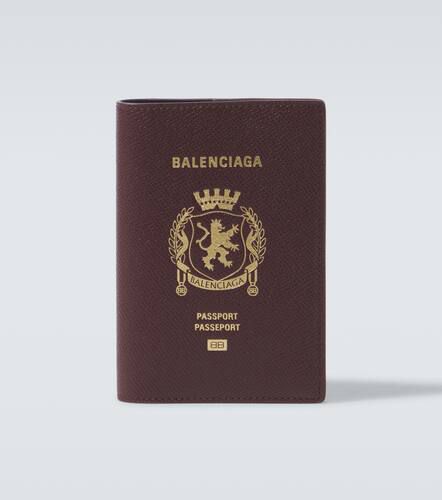 Porta passaporto in pelle con logo - Balenciaga - Modalova