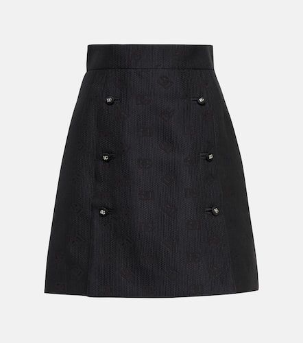 Minifalda en mezcla de algodón y seda - Dolce&Gabbana - Modalova