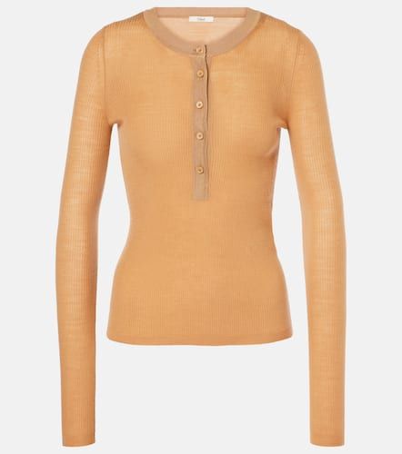 Chloe Ribbed-knit wool Henley shirt - Chloe - Modalova
