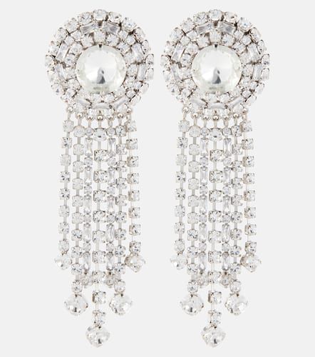 Crystal-embellished clip-on earrings - Alessandra Rich - Modalova