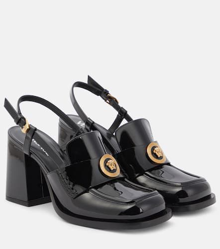 Alia patent leather slingback loafer pumps - Versace - Modalova