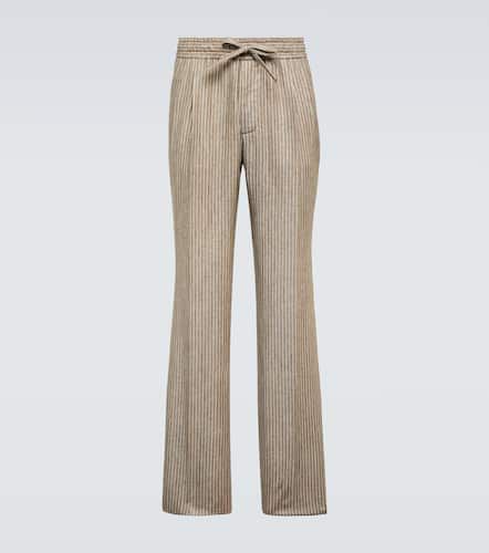Pantaloni in lino a righe - Dolce&Gabbana - Modalova