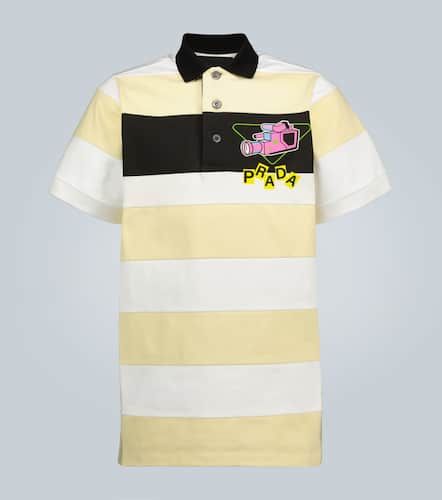 Camera printed striped polo shirt - Prada - Modalova