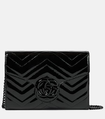 GG Marmont Mini patent leather wallet on chain - Gucci - Modalova