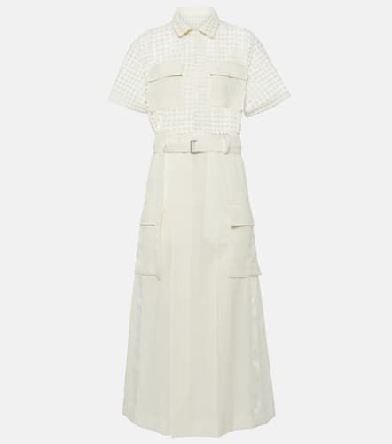 Lace-trimmed cotton midi dress - Sacai - Modalova